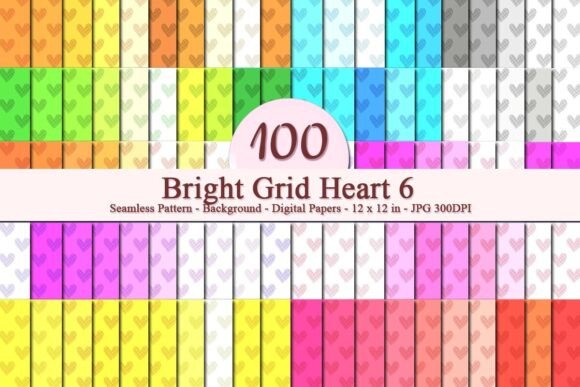 Bright Grid Heart 6 Seamless Pattern: A Versatile Digital Design for Modern Creatives
