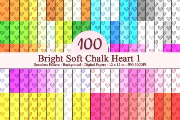 Bright Soft Chalk Heart 1 Pattern