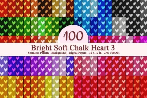 Bright Soft Chalk Heart 3 Pattern: A Versatile Digital Design for Creative Businesses