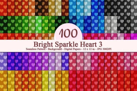 Bright Sparkle Heart 3 Seamless Pattern: A Versatile Digital Design for Creative Projects