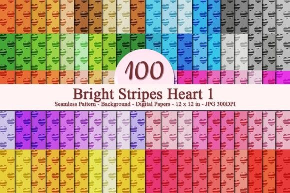 Bright Stripes Heart 1 Seamless Pattern: A Versatile Digital Design for Creative Projects