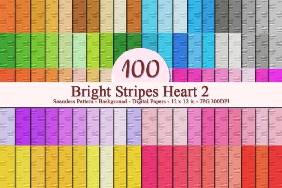 Bright Stripes Heart 2 Seamless Pattern: A Versatile Digital Design for Creative Projects