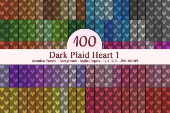 Dark Plaid Heart 1 Seamless Pattern: A Versatile Digital Design for Modern Creativity
