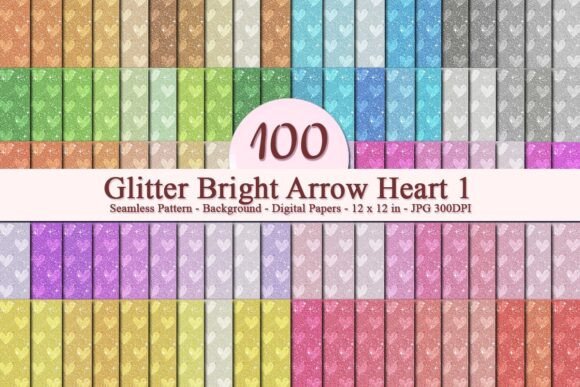 Glitter Bright Arrow Heart 1 Pattern: A Versatile Digital Design for Creative Businesses
