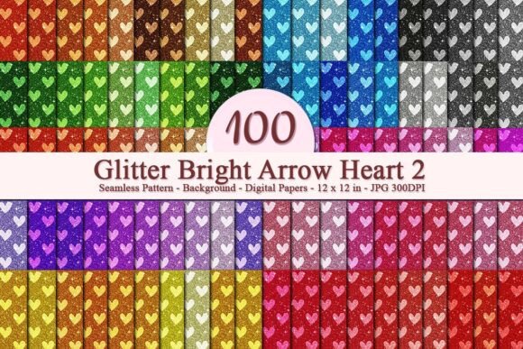 Glitter Bright Arrow Heart 2 Pattern