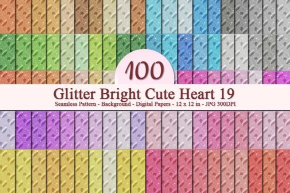 Glitter Bright Cute Heart 19 Pattern: A Versatile Digital Design for Creative Projects