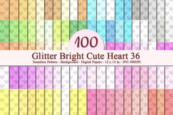 Glitter Bright Cute Heart 36 Pattern: A Versatile Digital Design for Creative Businesses