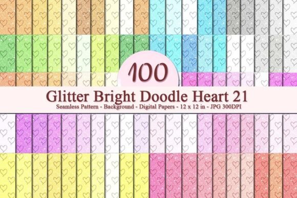 Glitter Bright Doodle Heart 21 Pattern: A Versatile Digital Asset for Creative Professionals