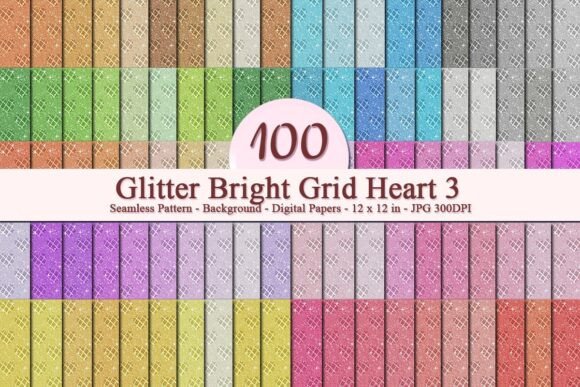 Glitter Bright Grid Heart 3 Pattern: A Versatile Digital Design for Creative Businesses