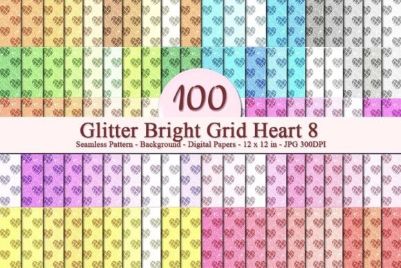 Glitter Bright Grid Heart 8 Pattern: A Versatile Digital Design for Modern Creativity