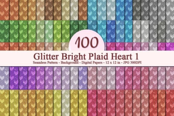Glitter Bright Plaid Heart 1 Pattern: A Versatile Digital Asset for Creative Professionals