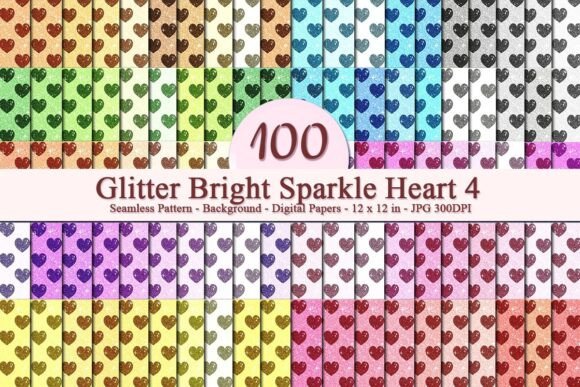 Glitter Bright Sparkle Heart 4 Pattern: A Versatile Digital Design for Creative and Commercial Use