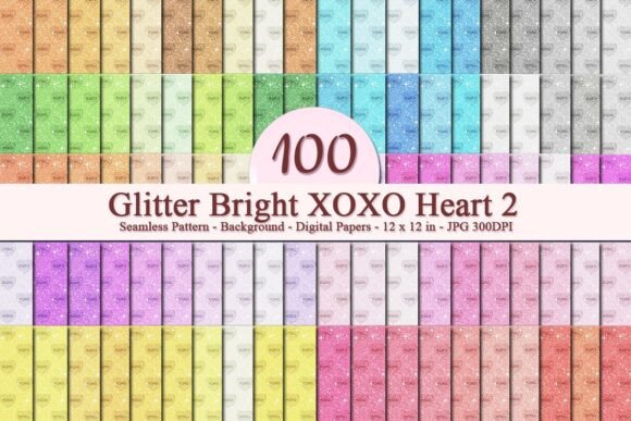 Glitter Bright XOXO Heart 2 Pattern: A Versatile Digital Asset for Modern Creativity