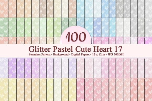 Glitter Pastel Cute Heart 17 Pattern: A Versatile Digital Design for Creative Projects