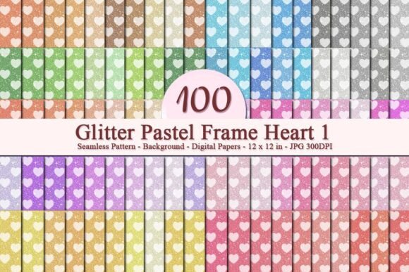 Glitter Pastel Frame Heart 1 Pattern: A Luxurious Addition to Your Digital Design Workflow