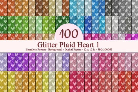 Glitter Plaid Heart 1 Pattern: A Versatile Digital Design for Creative Projects