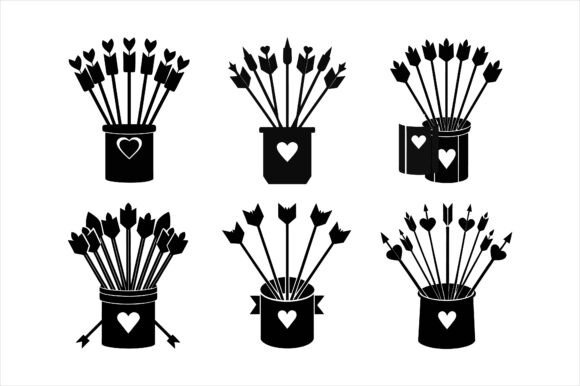 Heart-Tipped Arrows Quiver Icon Bundle