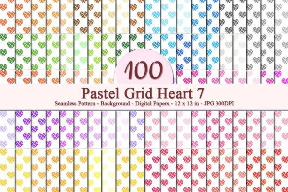 Pastel Grid Heart 7 Seamless Pattern: A Versatile Digital Design for Creative Projects