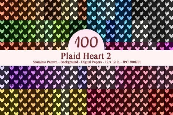 Plaid Heart 2 Seamless Pattern