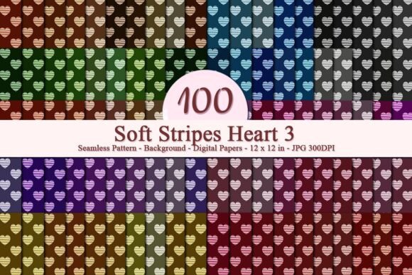 Soft Stripes Heart 3 Seamless Pattern for Creative and Business Workflows