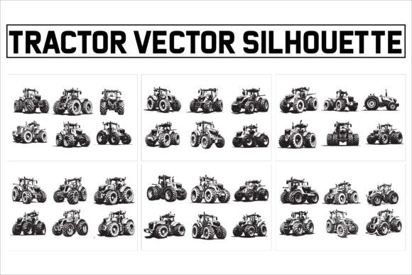 Tractor Vector Silhouette Collection1: A Versatile Asset for Creative and Commercial Projects