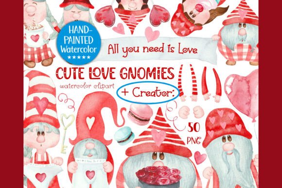 Valentines Gnome Png Clipart Watercolor: A Whimsical Way to Spread Love